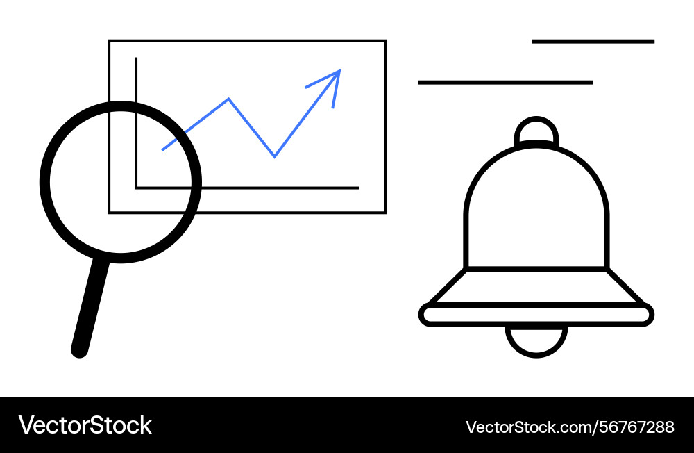 Data analysis and notification concept with chart Data analysis and notification concept with chart Vector Image