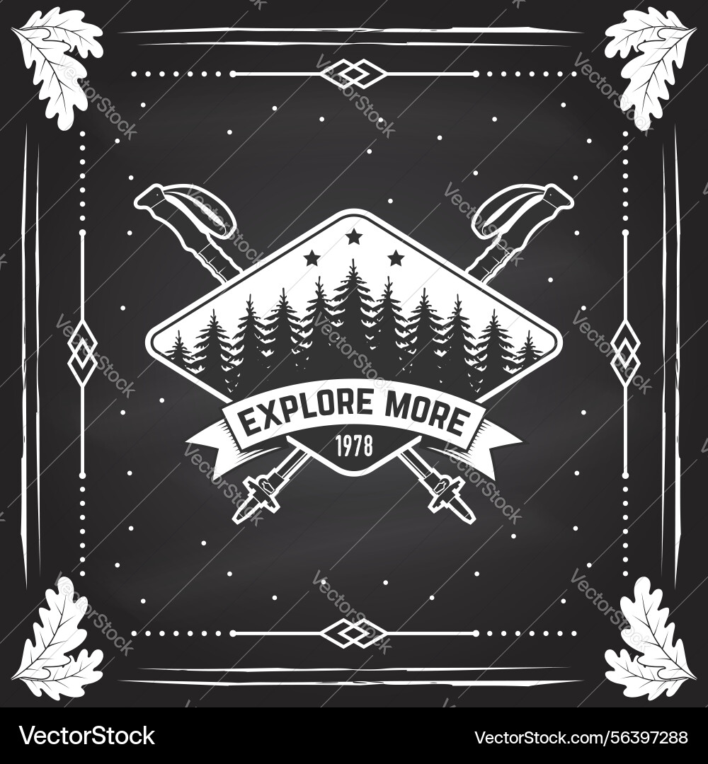Explore more patch design on the chalkboard Explore more patch design on the chalkboard Vector Image