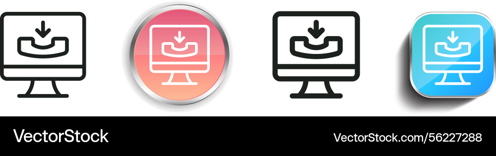 Line icon thin linear regular and button style vector image