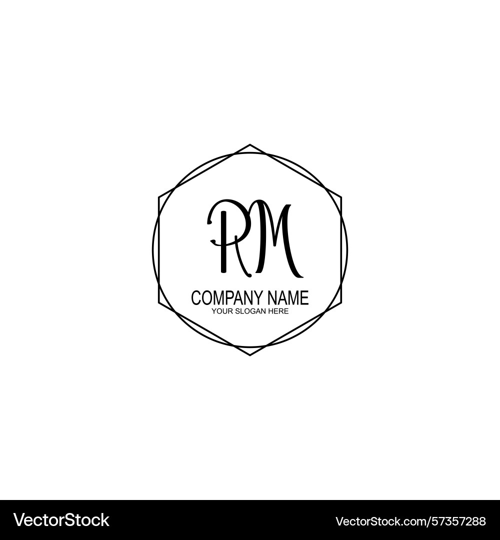 Minimalist handwritten rm initial logos with soft Minimalist handwritten rm initial logos with soft Vector Image