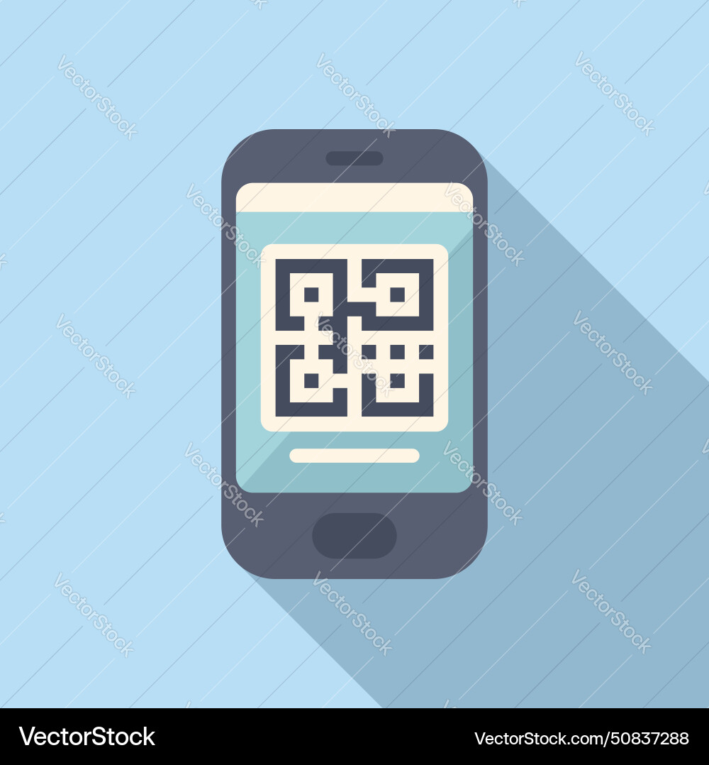 Scan qr code with phone icon flat login Scan qr code with phone icon flat login vector image
