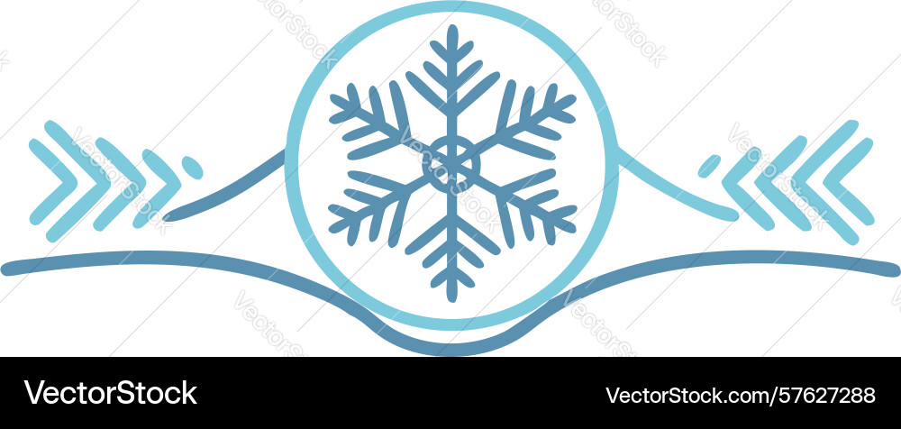 Snowflake with arrows design element winter vector image