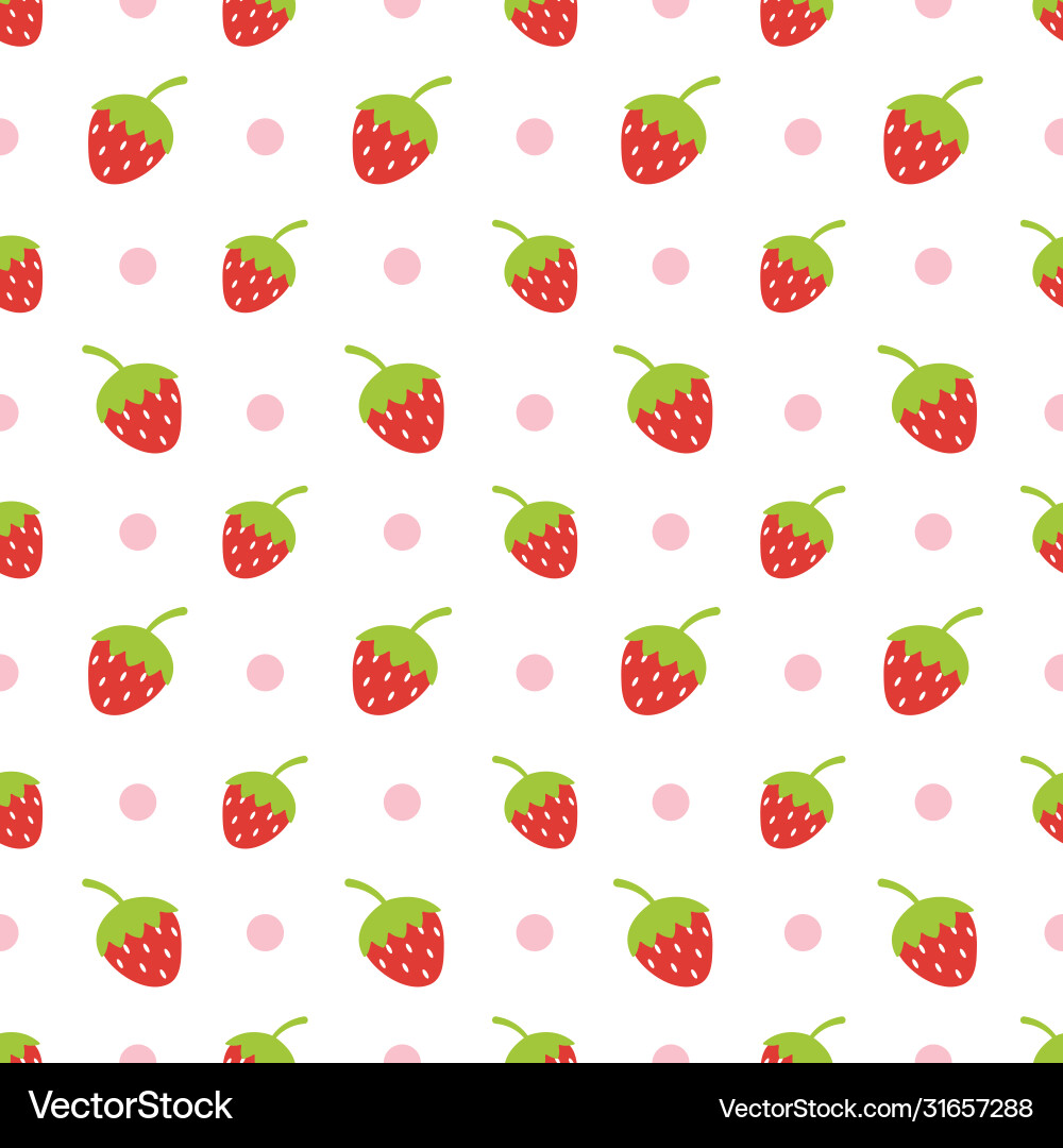 Strawberry Seamless Pattern Vector Image