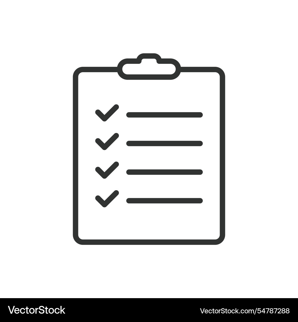 Task list icon in line design checklist Vector Image