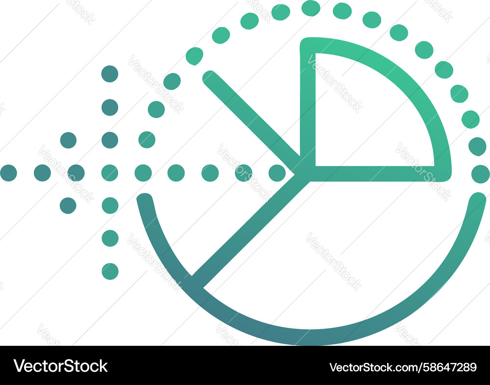 Abstract dotted pie chart with gradient lines Vector Image