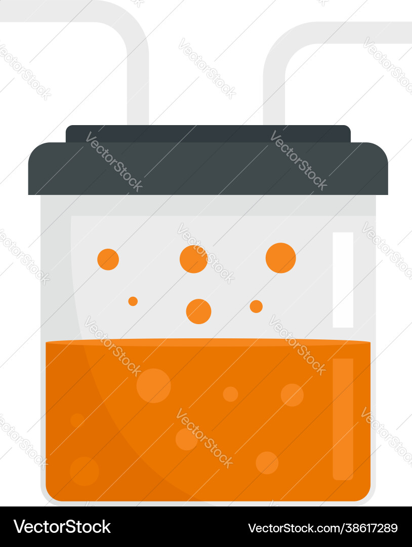 Boiling pipe flask icon flat isolated Boiling pipe flask icon flat isolated vector image