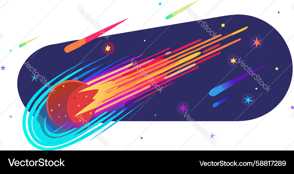 Dynamic comet or meteor speed trail design Vector Image