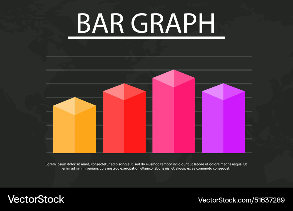 Flat design of bar graph chart diagram vector image