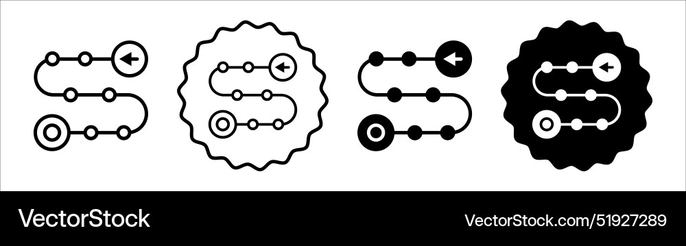 Project development road mapping icon symbol set vector image