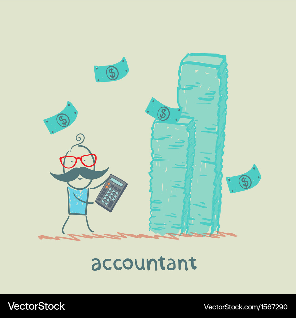 Accountant Analyzing Financial Data Vector Image