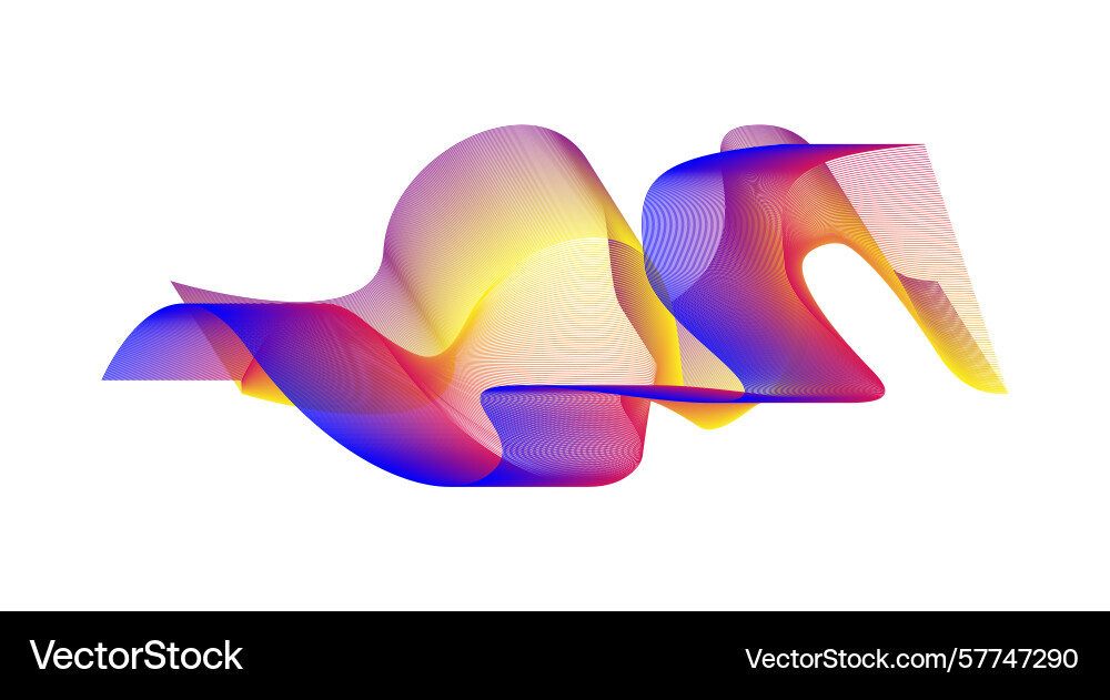 Blend curved wavy lines gradient colors abstract Vector Image