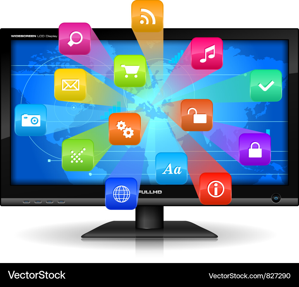 Digital Display Icons vector image