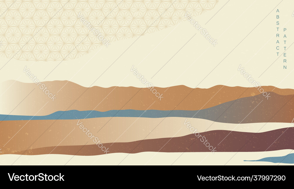 Japanese background with line wave pattern Japanese background with line wave pattern vector image