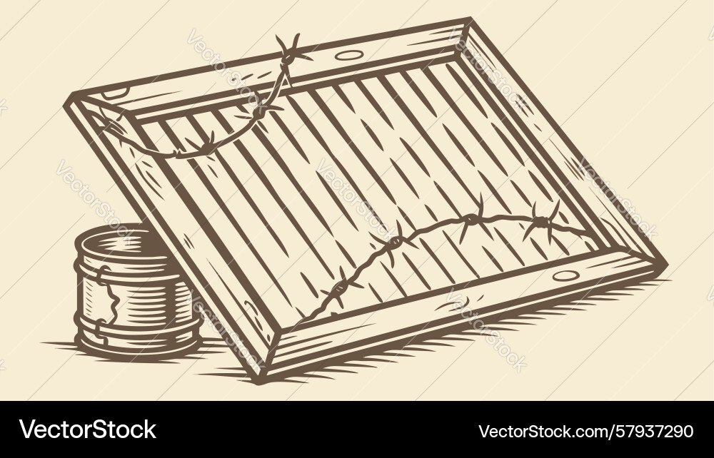 Rustic Broken Window Frame Vector Image