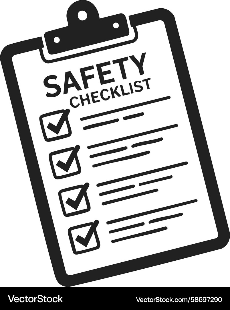 Safety checklist inspection list – Royalty-Free Vector | VectorStock, image size:804x1080