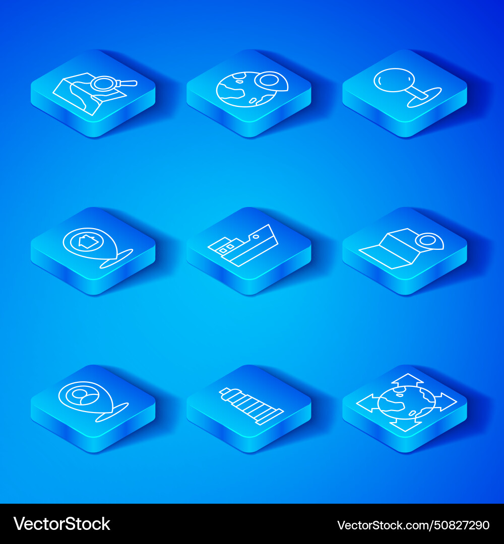 Set line location with person ship path Set line location with person ship path vector image