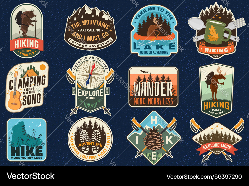 Set of logo badge design with inspirational Vector Image