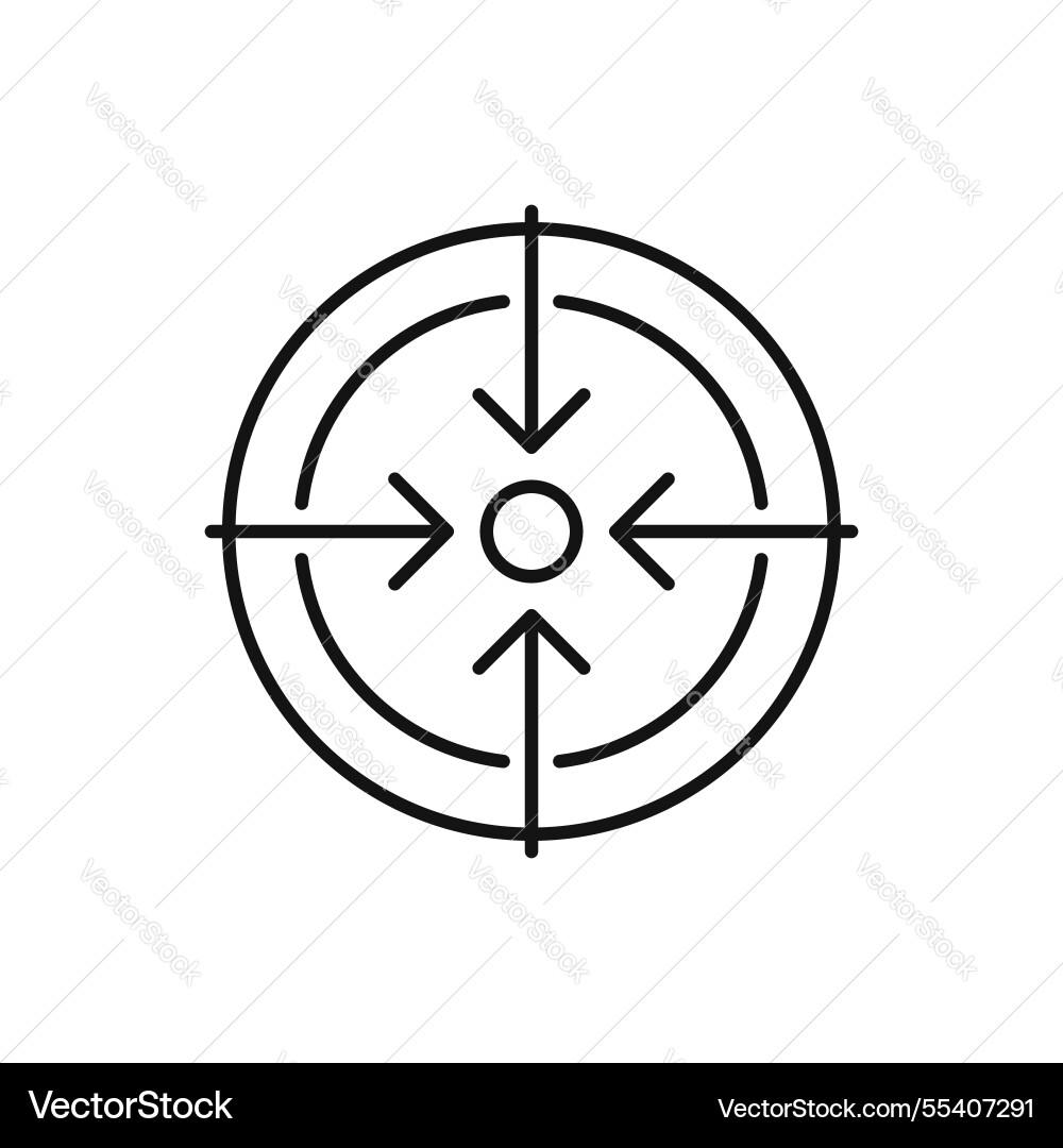Bullseye pointer icon simple thin line Vector Image