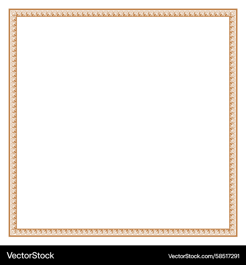 Golden Rectangle Border Pattern Vector Image