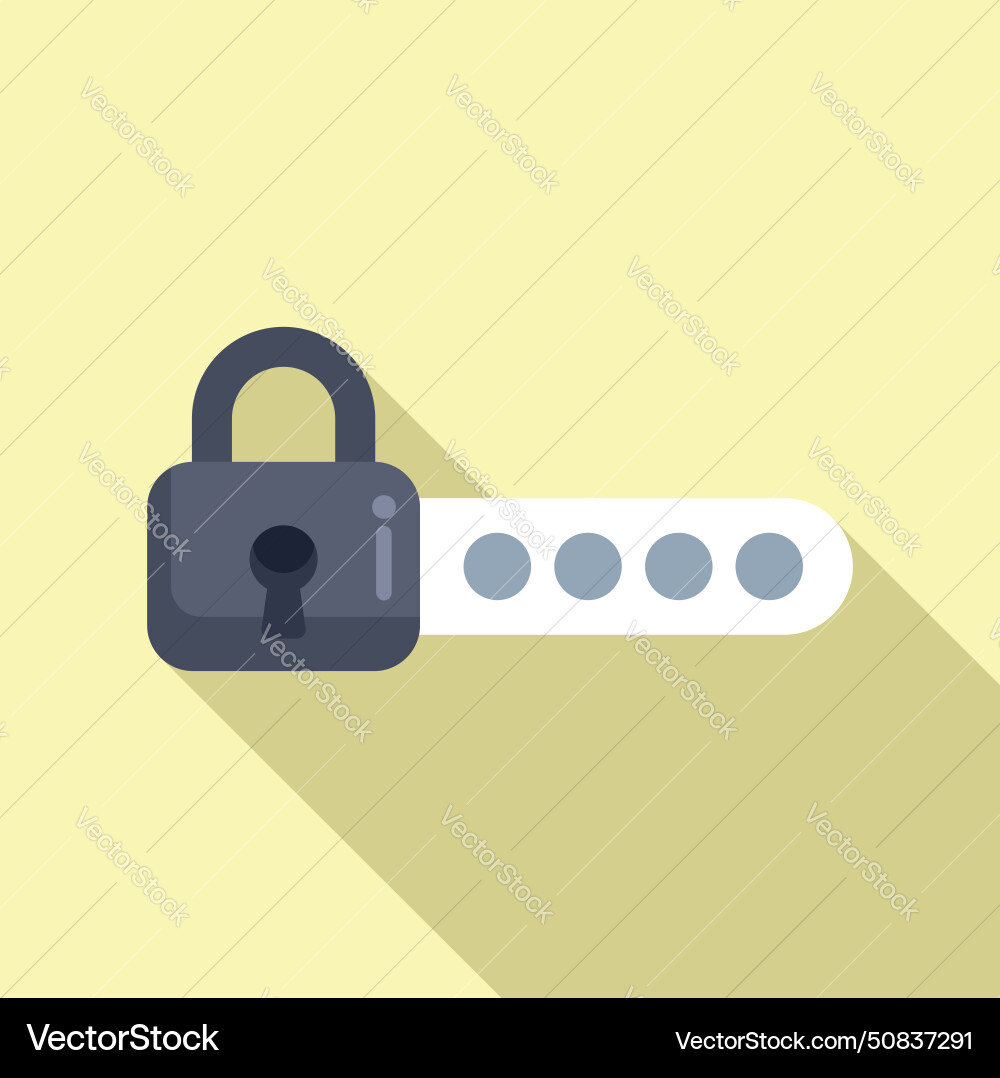 New password lock icon flat secure message Vector Image
