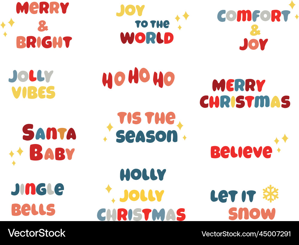 Retro Christmas Bundle Vector Image