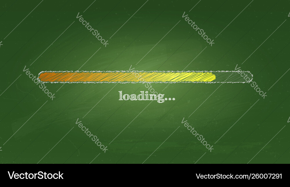 School chalkboard with loading bar counting down School chalkboard with loading bar counting down vector image