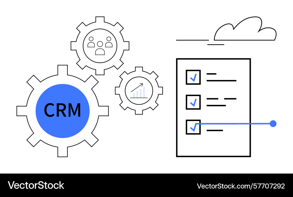 Crm system integration with task management vector image