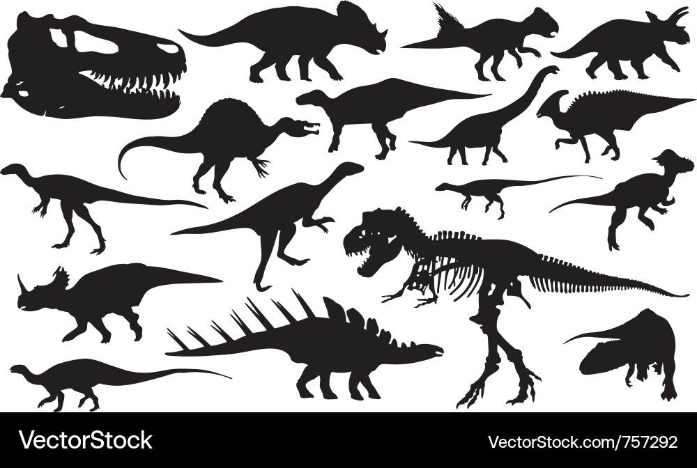 Dinosaur Silhouettes Collection vector image