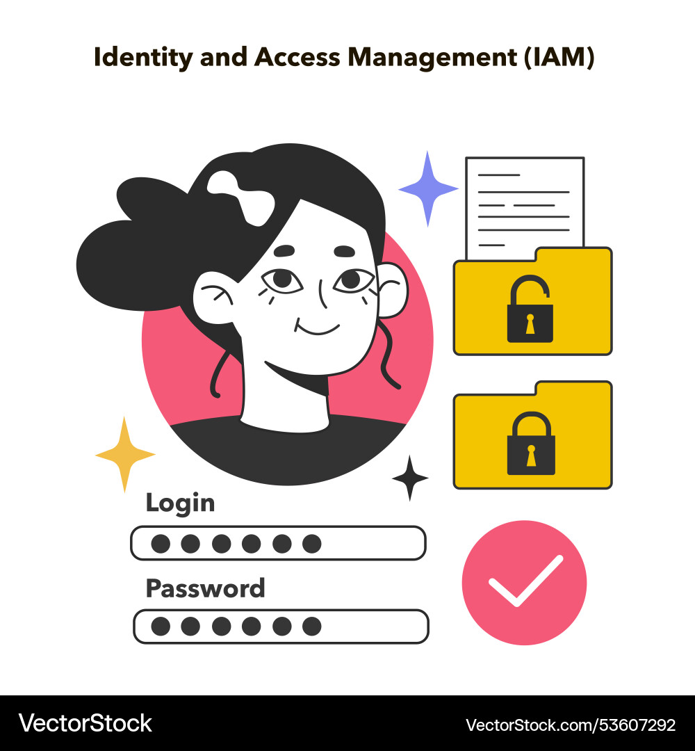Identity and access management secure data Identity and access management secure data vector image