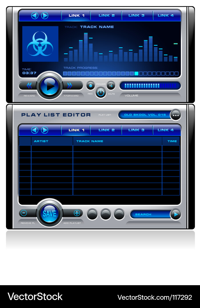 Music Player with Equalizer Royalty Free Vector Image