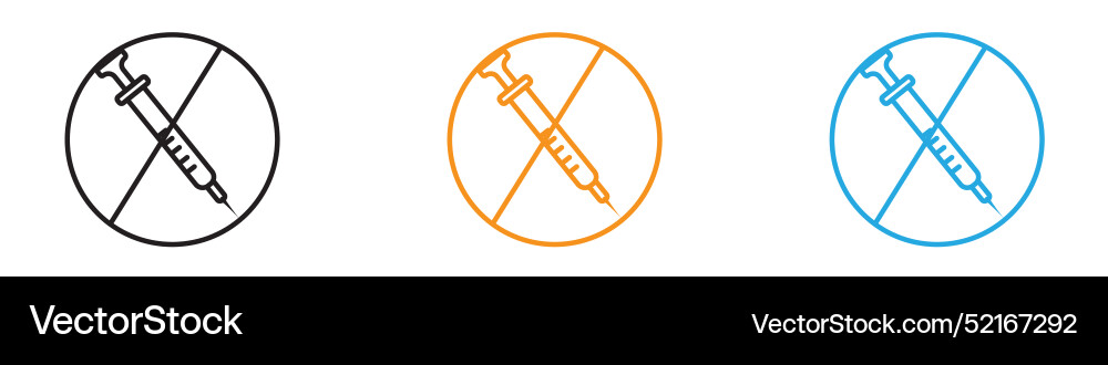 No vaccine icon logo set collection for web app ui vector image