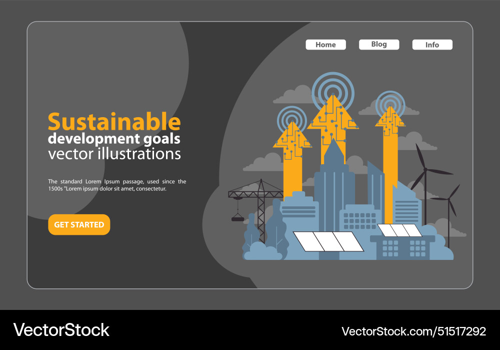 Sdg or sustainable development goal night mode Vector Image