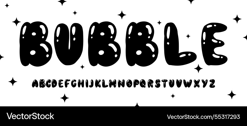 Bubble or balloon font rounded colourful typeface Bubble or balloon font rounded colourful typeface vector image