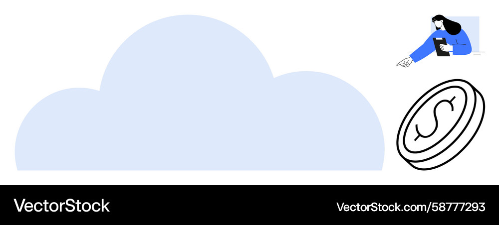 Cloud Computing & Digital Finance Vector Image