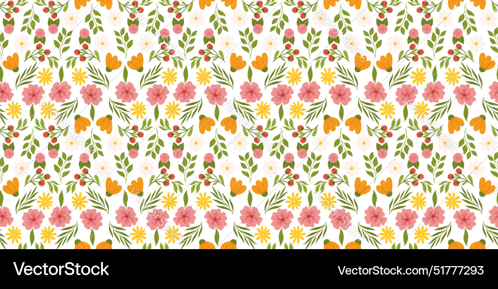 Continuous design pattern with floral elements Vector Image