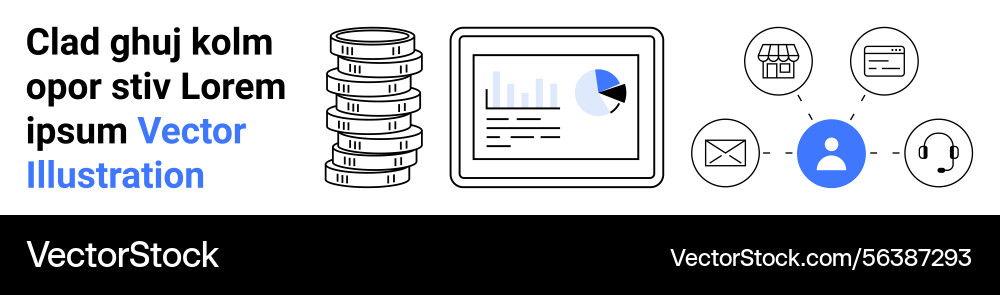 Digital analytics with data sharing vector image