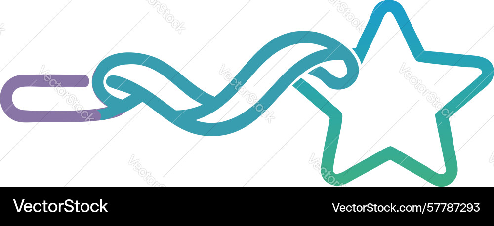Gradient star with looped ribbon element abstract vector image