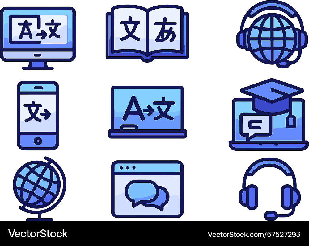 Graphic representing language learning tools Graphic representing language learning tools vector image