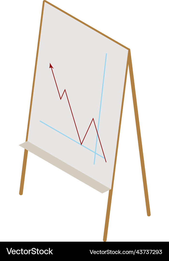 Isometric flipchart icon statistical data Isometric flipchart icon statistical data vector image