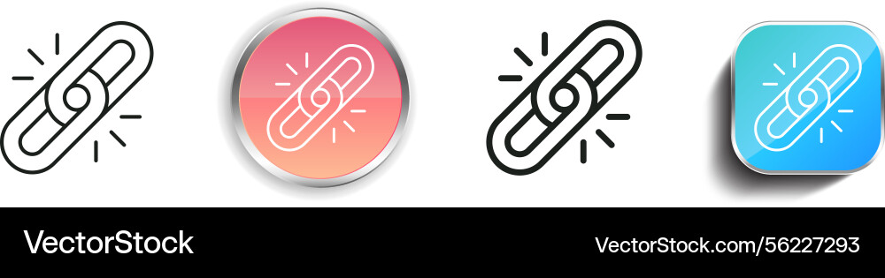 Link icon thin linear regular and button style Link icon thin linear regular and button style Vector Image