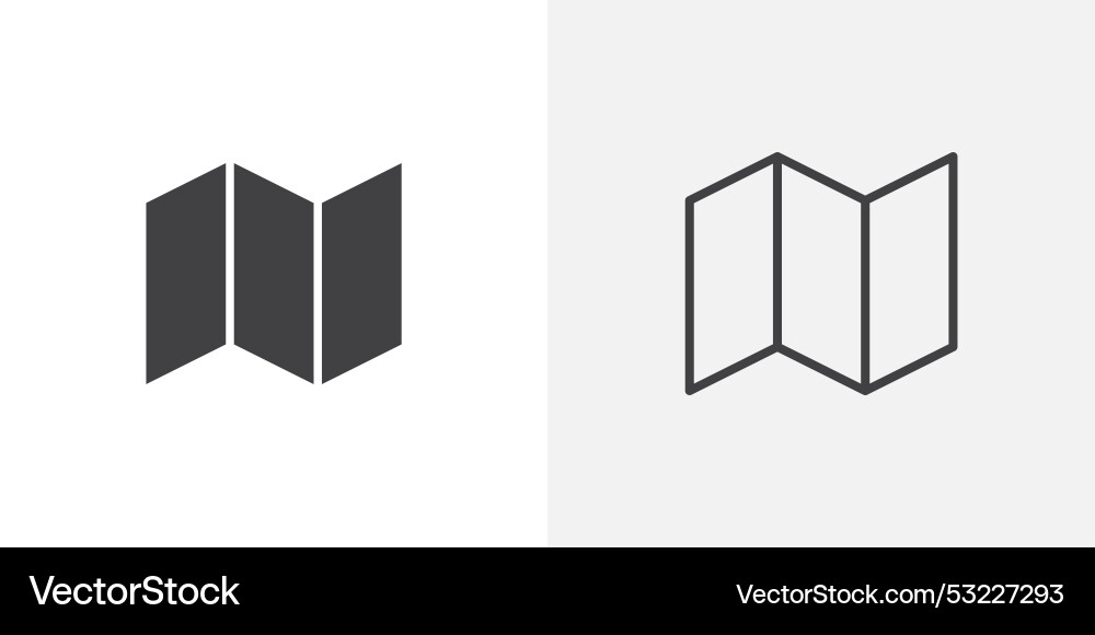 Map icon flat and simple set design Map icon flat and simple set design vector image