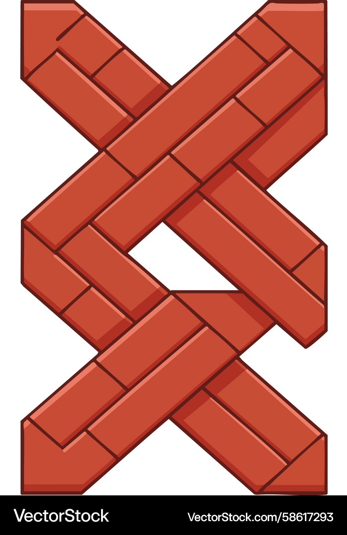 Red brick pattern with interlocking rectangular Vector Image