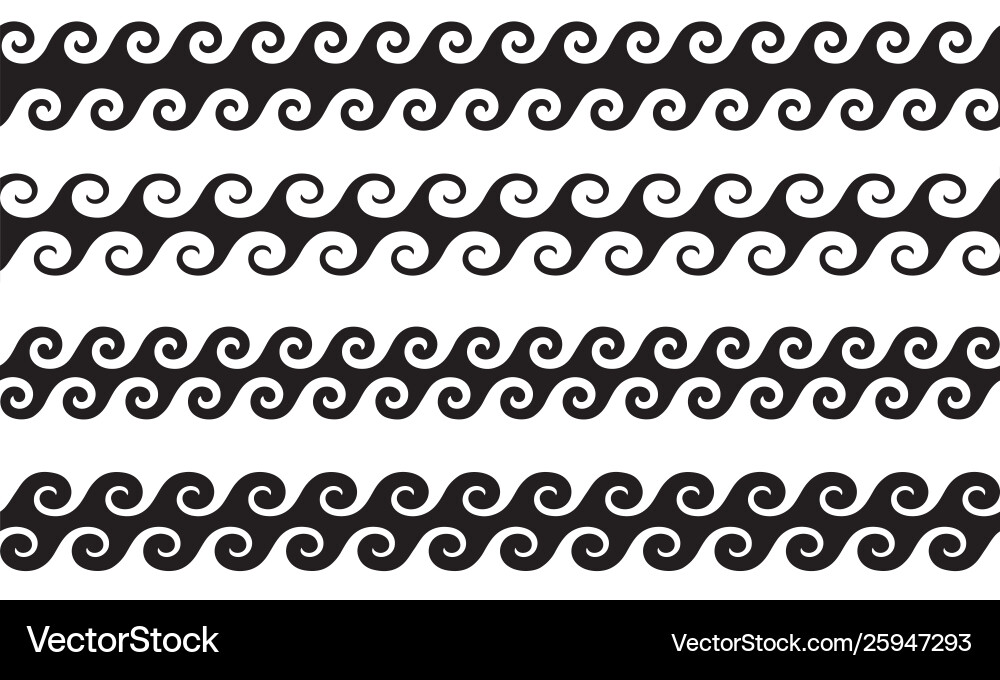 Set wavy horizontal lines design Vector Image