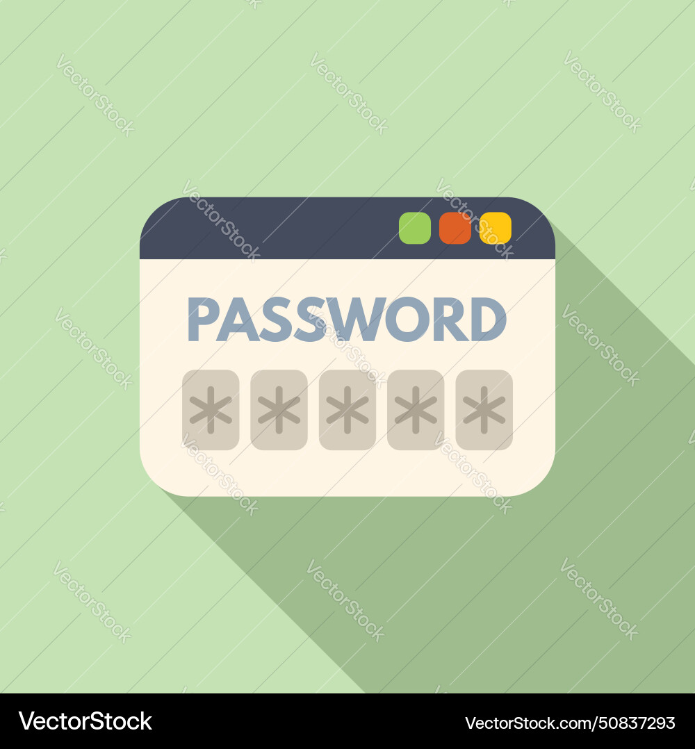 Web password icon flat change online view Web password icon flat change online view vector image