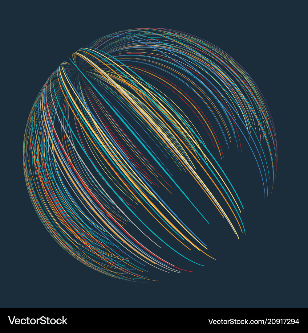 Abstract Sphere Network Vector Image