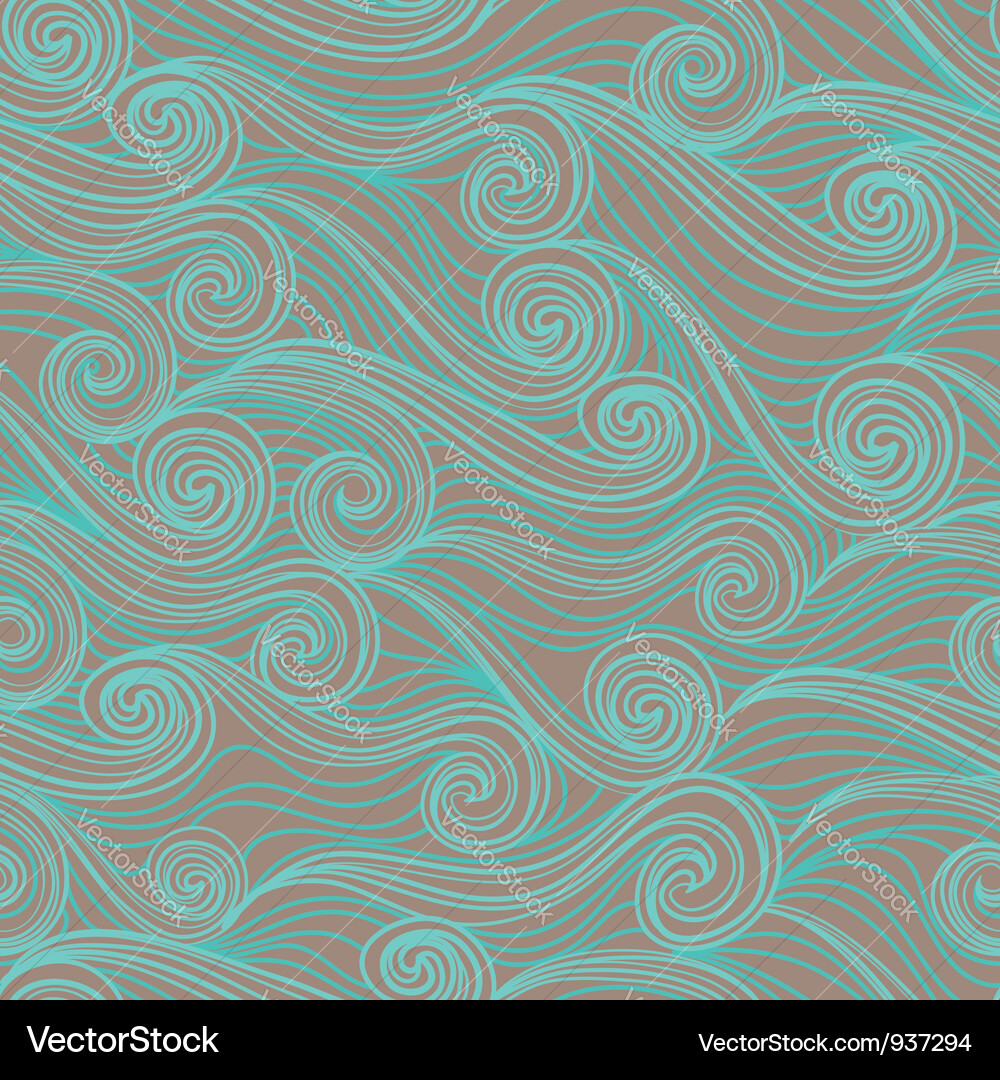 Abstract Wave Pattern - Teal & Brown Vector Image
