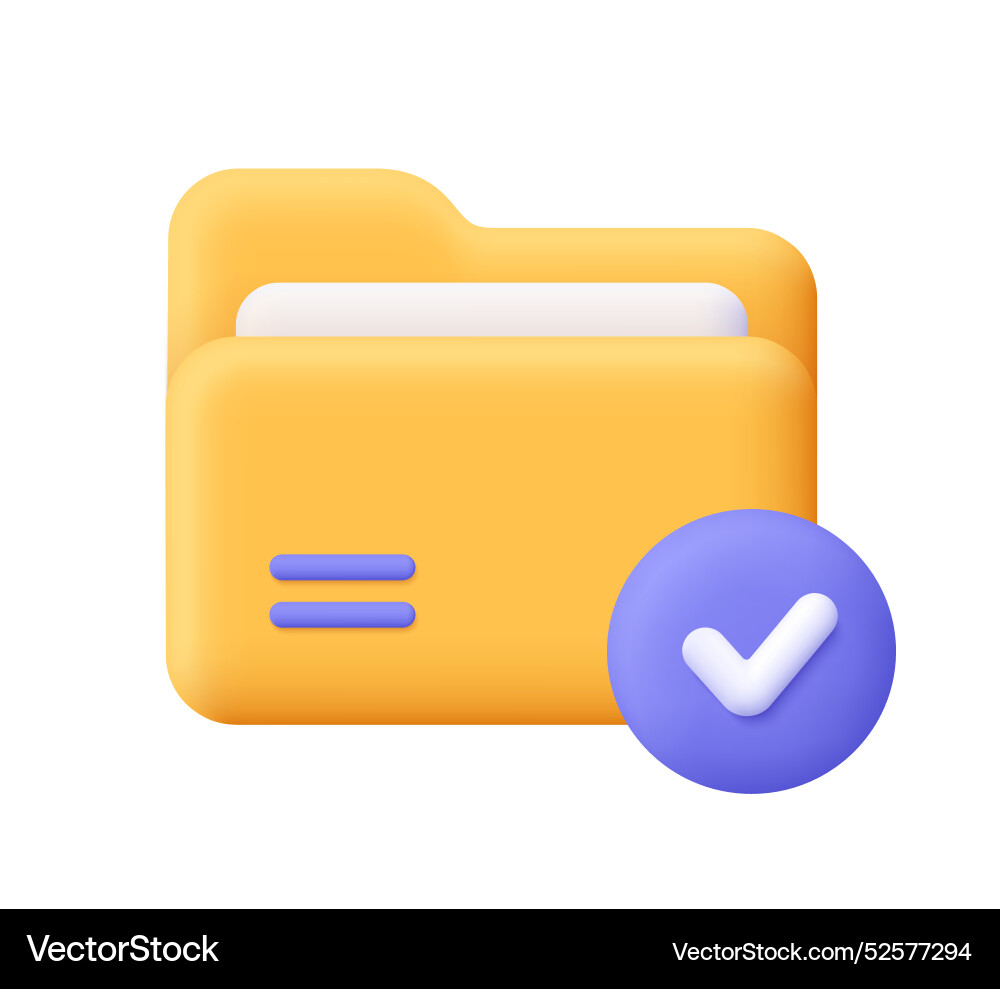 Folder with document and check mark notification vector image
