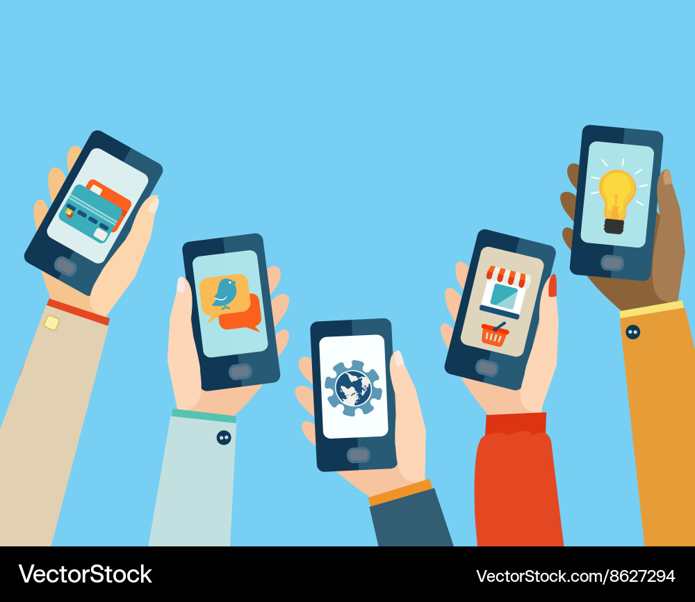Mobile apps set Royalty Free Vector Image - VectorStock