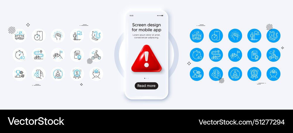 Reward certificate and timer line icons for web Reward certificate and timer line icons for web vector image
