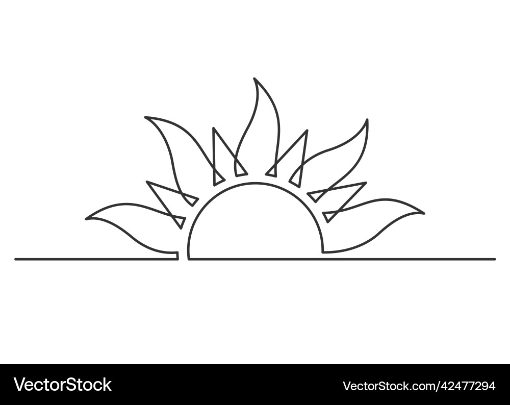 Sunrise one line Sunrise one line vector image